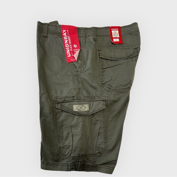 UNIONBAY Montego Cargo Men Shorts Comfort Stretch.6Pockets. Flex Waist Military - Picture 1 of 2